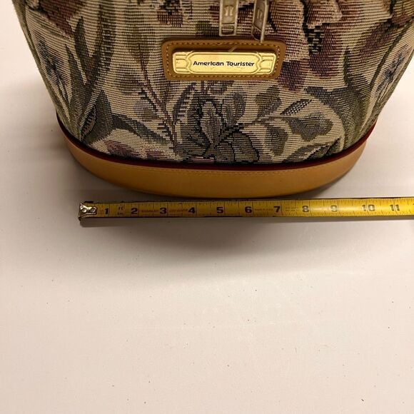 American Tourist Tan Tapestry Train Case Carry On Bag Vintage - Picture 11 of 16